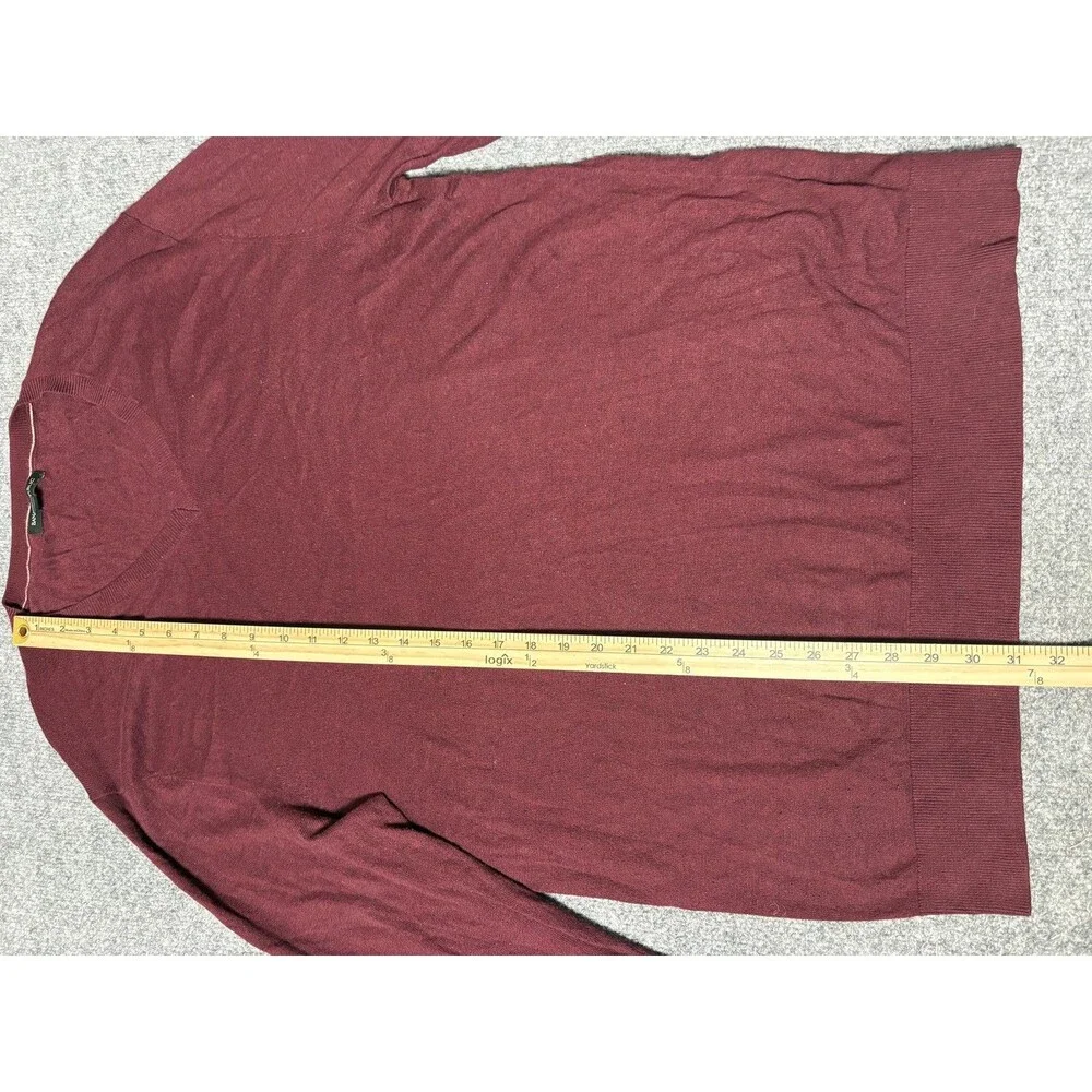 Banana Republic Sweater Mens XL Red V-Neck Cotton Blend Lightweight Pullover